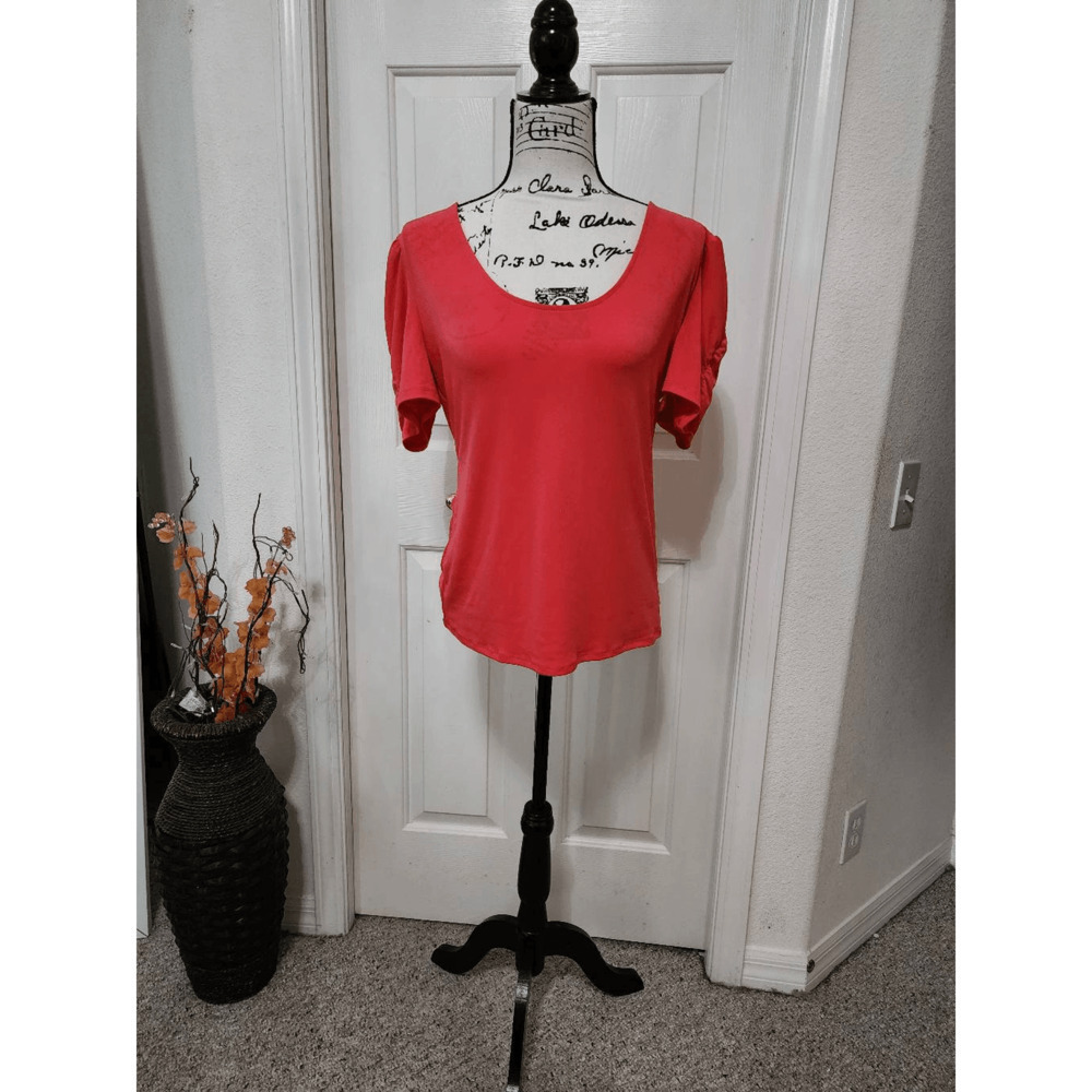Bold Elements Puff Sleeve Top SZ L NWOT